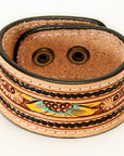 American Darling Bracelet Hand Tooled Carved Genuine Leather Women | Handmade Western Rustic