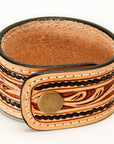 American Darling Bracelet Hand Tooled Carved Genuine Leather Women | Handmade Western Rustic
