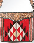 American Darling ADBGA172 Tote Hand Tooled Saddle Blanket Genuine Leather Women Bag Western Handbag Purse