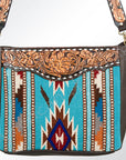 American Darling ADBGA173 Tote Hand Tooled Saddle Blanket Genuine Leather Women Bag Western Handbag Purse