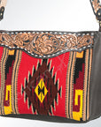 American Darling ADBGA174 Tote Hand Tooled Saddle Blanket Genuine Leather Women Bag Western Handbag Purse