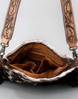 ADBGS192ACTRQA American Darling Hand Tooled Hair On Genuine Leather Women Bag Western Handbag Purse