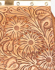 American Darling Vintage-Inspired Tooled Leather HandBag with Wooden Handle