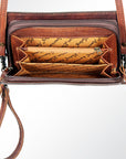 American Darling Organiser Bag Handcrafted from Crocodile Embossed Genuine Leather with YKK Zipper and Detachable Strap