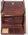 American Darling ADBG486A Wallet Hand Tooled Genuine Leather Women Bag Western Handbag Purse