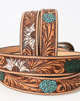 American Darling ADBLF114-L Beautifully Hand Tooled Genuine American Leather Belt Men and Women