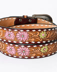 American Darling ADBLF121-L Beautifully Hand Tooled Genuine American Leather Belt Men and Women