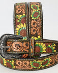 American Darling ADBLF122-L Beautifully Hand Tooled Genuine American Leather Belt Men and Women