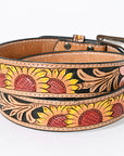 American Darling ADBLF124-L Beautifully Hand Tooled Genuine American Leather Belt Men and Women