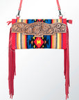 American Darling Hand Tooled Saddle Blanket Genuine Leather Women Bag Western Handbag Purse