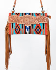 American Darling Hand Tooled Saddle Blanket Genuine Leather Women Bag Western Handbag Purse