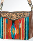 American Darling ADBGA181 Tote Hand Tooled Saddle Blanket Genuine Leather Women Bag Western Handbag Purse