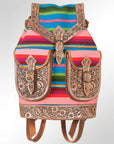 American Darling Hand Tooled Saddle Blanket Genuine Leather Women Bag Western Handbag Purse