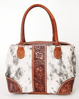 American Darling Tote Hand Tooled Hair On Genuine Leather Women Bag Western Handbag Purse