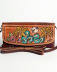 Hand Tooled Hand Painted Genuine Leather women bag western handbag purse