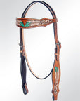 AMERICAN DARLING Western Horse Headstall Breast Collar Set American Leather