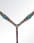 AMERICAN DARLING Western Horse Headstall Breast Collar Set American Leather