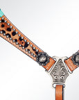 AMERICAN DARLING Western Horse Headstall Breast Collar Set American Leather