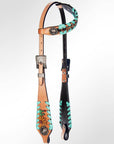 American Darling Western Horse Floral Headstall Tack Set Genuine Leather
