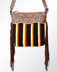 American Darling GIBGX221 Signature Crossbody Hand Tooled Saddle Blanket Genuine Leather Women Bag Western Handbag Purse