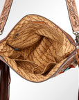 American Darling GIBGX218 Signature Crossbody Hand Tooled Saddle Blanket Genuine Leather Women Bag Western Handbag Purse