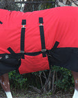 HILASON 1200D Winter Waterproof Poly Horse Blanket Belly Wrap Red | Turnout Blankets for Horses