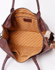 American Darling ADBGZ400 Tote Hand Tooled Hair-On Genuine Leather Women Bag Western Handbag Purse