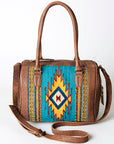 Western Saddle Blanket Leather Duffel Bag For Women