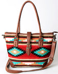 American Darling ADBG723 Tote Saddle Blanket Genuine Leather Women Bag Western Handbag Purse