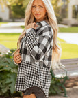 Cecelia Patchwork Drawstring Hooded Shacket