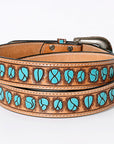 American Darling ADBLF126-L Beautifully Hand Tooled Genuine American Leather Belt Men and Women