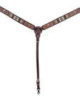 HILASON Western Horse Floral Headstall Breast Collar One Headstall Spur Strap Wither Strap American Leather Tack Set