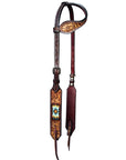 HILASON Western Horse Floral Headstall Breast Collar One Headstall Spur Strap Wither Strap American Leather Tack Set