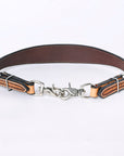 HILASON Western Horse Floral Headstall Breast Collar One Headstall Spur Strap Wither Strap American Leather Tack Set