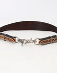HILASON Western Horse Floral Headstall Breast Collar One Headstall American Leather Tack Set