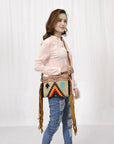 American Darling Cross Body Hand Tooled Saddle Blanket Genuine Leather Women Bag Western Handbag Purse