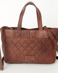American Darling ADBGI184 Tote Hand Tooled Hair-On Genuine Leather Women Bag Western Handbag Purse