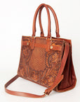 American Darling ADBGI191B Tote Hand Tooled Genuine Leather Women Bag Western Handbag Purse