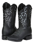 Men’s Leather Cowboy Boot - Made in Mexico - Black 124069