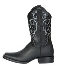Men’s Leather Cowboy Boot - Made in Mexico - Black 124069