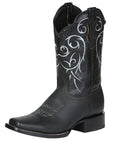 Men’s Leather Cowboy Boot - Made in Mexico - Black 124069