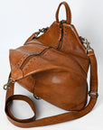 Spaghetti Western Swc194Tan Cross Body I Vintage Handmade Drum Dyed Genuine European Cowhide Leather Women Bag Western Handbag Purse