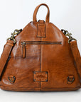 Spaghetti Western Swc194Tan Cross Body I Vintage Handmade Drum Dyed Genuine European Cowhide Leather Women Bag Western Handbag Purse