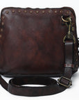 Spaghetti Western Swc199Brn Coin Purse Vintage Handmade Drum Dyed Genuine European Cowhide Leather Women Bag Western Handbag Purse