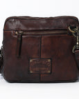 Spaghetti Western Swc199Brn Coin Purse Vintage Handmade Drum Dyed Genuine European Cowhide Leather Women Bag Western Handbag Purse