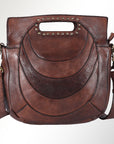 Spaghetti Western Swc173Brn Clutch Vintage Handmade Drum Dyed Genuine European Cowhide Leather Women Bag Western Handbag Purse