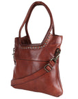 Spaghetti Western Swc178Cg Tote Vintage Handmade Drum Dyed Genuine European Cowhide Leather Women Bag Western Handbag Purse