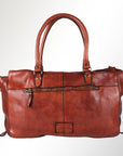 Spaghetti Western Swc185Cg Tote Vintage Handmade Drum Dyed Genuine European Cowhide Leather Women Bag Western Handbag Purse