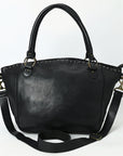 Spaghetti Western Swc188Blk Tote Vintage Handmade Drum Dyed Genuine European Cowhide Leather Women Bag Western Handbag Purse