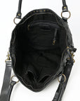 Spaghetti Western Swc188Blk Tote Vintage Handmade Drum Dyed Genuine European Cowhide Leather Women Bag Western Handbag Purse